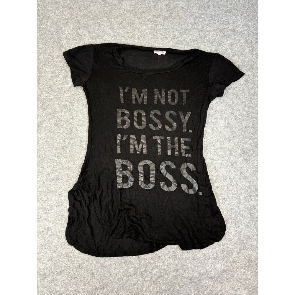 I'm Not Bossy I’m The Boss Shirt Women Medium Black Miss Popular Tee Goth Grunge